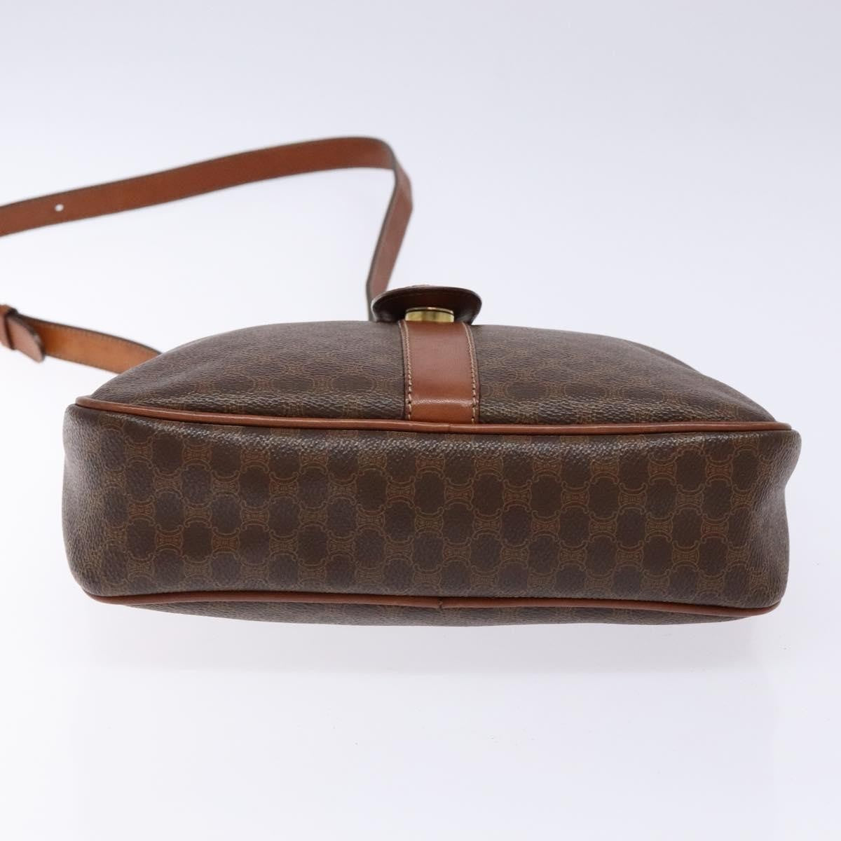 Celine Macadam Shoulder Bag PVC Leather, BROWN, CANVAS, Shoulder bag