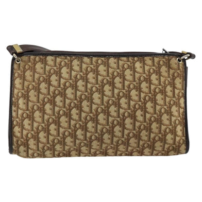 Christian Dior Vintage Trotter Shoulder Bag Canvas, BEIGE, CANVAS, Shoulder bag