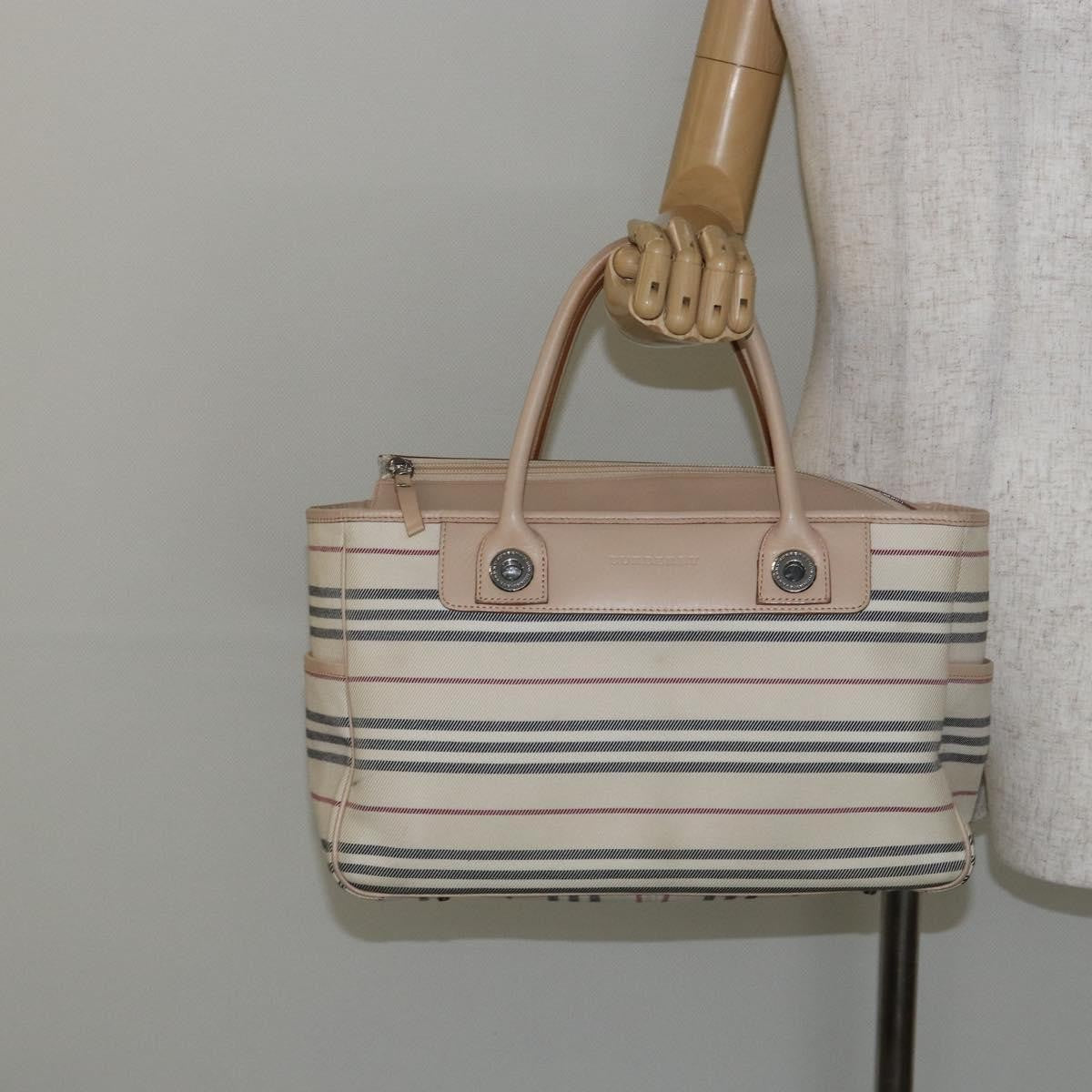 Burberry Nova Check Tote Canvas and Leather, BEIGE, CANVAS, Tote bag