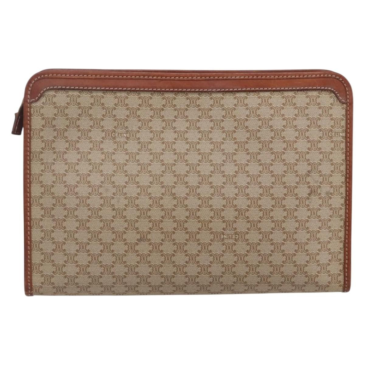 Celine Macadam Pochette Classic, BEIGE, CANVAS, Clutche & pouche