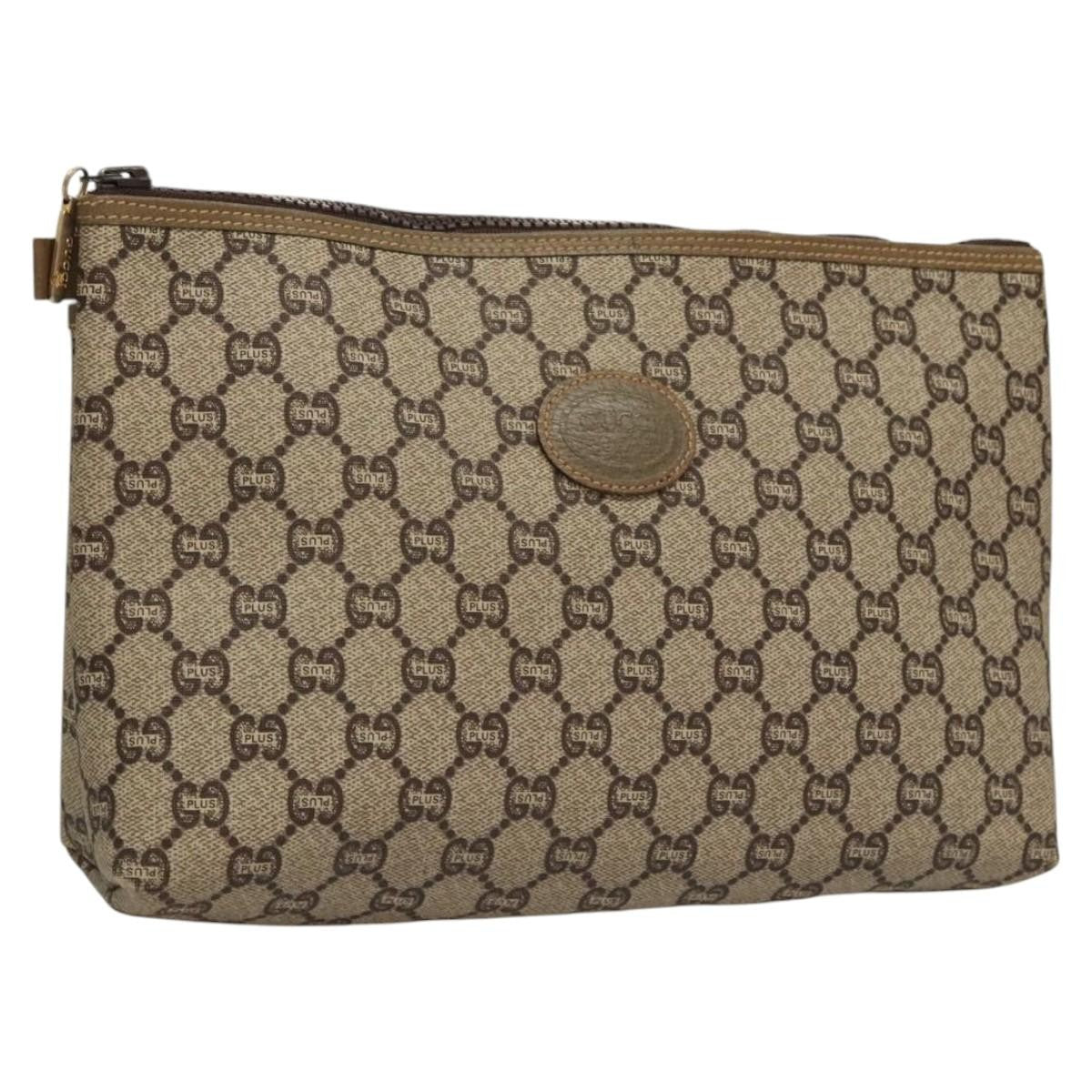 Gucci GG Plus Supreme Pouch Canvas, BEIGE, CANVAS, Clutche & pouche