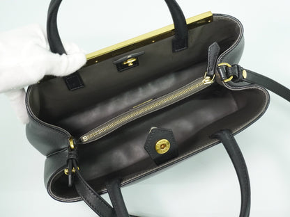 Fendi 2Jours Bag Leather, BLACK, LEATHER, Handbag