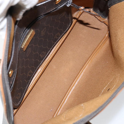 Christian Dior Vintage Honeycomb Handbag Canvas Leather, BLACK, CANVAS, Handbag