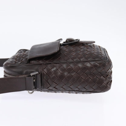 Bottega Veneta Front Pocket Messenger Bag Intrecciato Nappa, BROWN, LEATHER, Crossbody bag