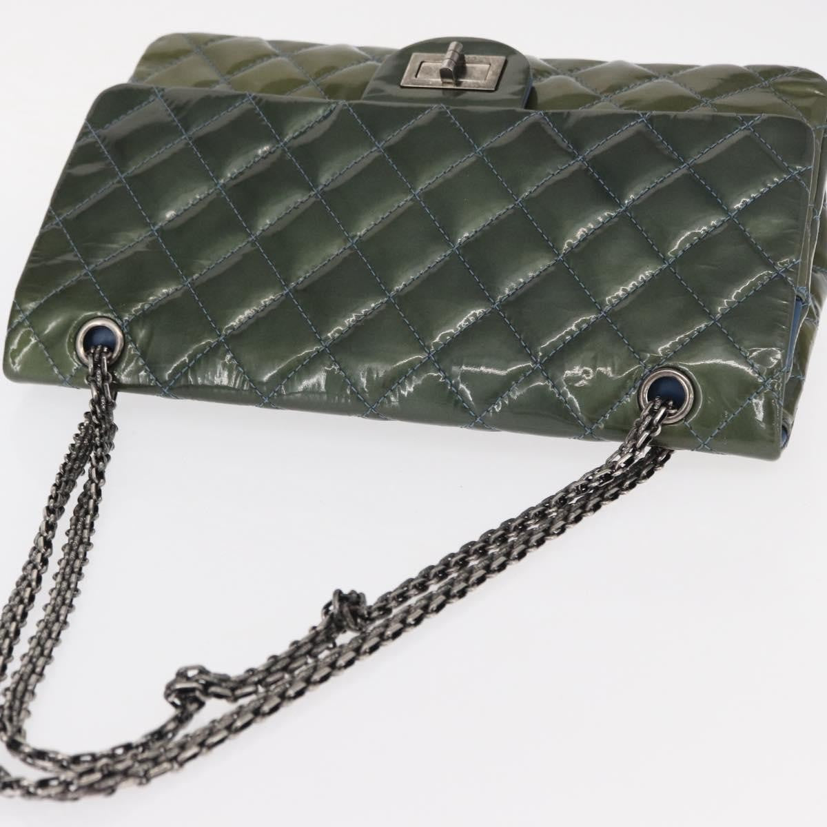 Chanel Reissue 2.55 Flap Bag Quilted Patent, GREEN, PATENT_LEATHER, Shoulder bag