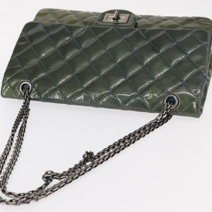 Chanel Reissue 2.55 Flap Bag Quilted Patent, GREEN, PATENT_LEATHER, Shoulder bag