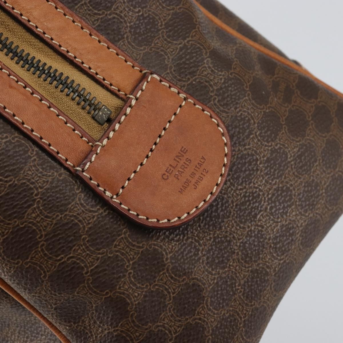 Celine Macadam Handbag Macadam with leather, BROWN, CANVAS, Shoulder bag