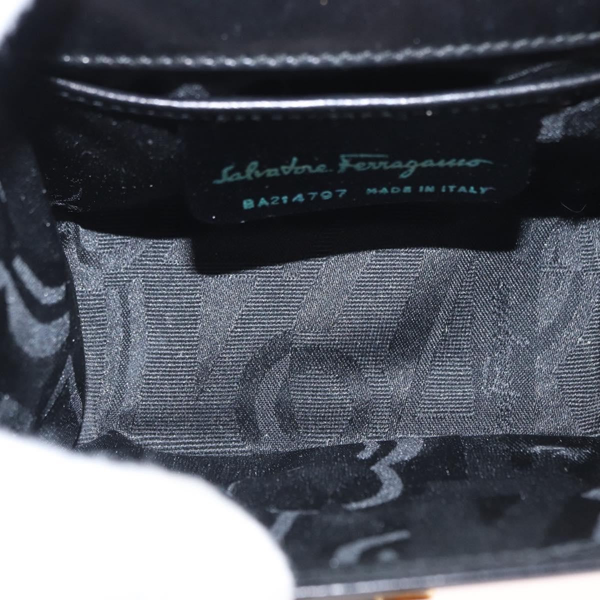 Salvatore Ferragamo Gancini Shoulder Bag Leather, BLACK, LEATHER, Shoulder bag