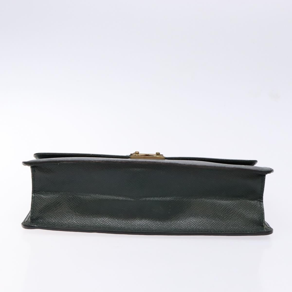 Louis Vuitton Kourad Pouch Taiga, GREEN, LEATHER, Clutche & pouche