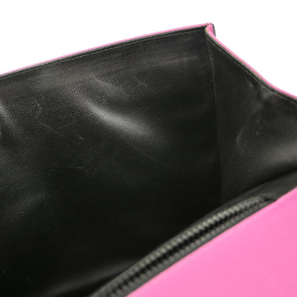 Celine Circle logo Leather, PINK, LEATHER, Clutche & pouche