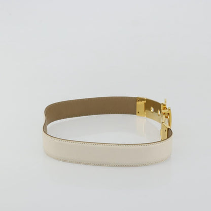Salvatore Ferragamo Gancini Buckle Reversible Belt Leather, White, Leather, Belt
