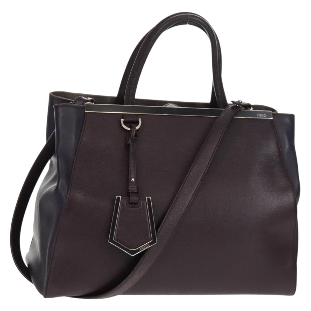 Fendi 2Jours Bag Leather, PURPLE, LEATHER, Handbag