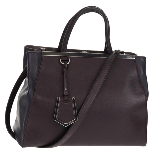 Fendi 2Jours Bag Leather, PURPLE, LEATHER, Handbag
