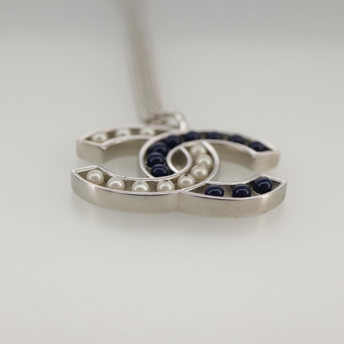 Chanel CC Pendant Necklace Metal, SILVER, METAL, Necklace