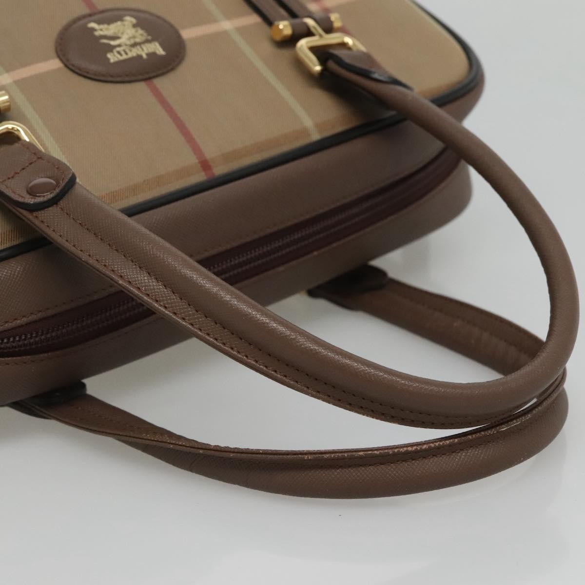 Burberry Nova Check Bowling Bag Canvas, BROWN, CANVAS, Handbag