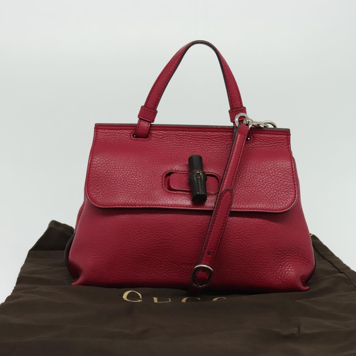 Gucci Bamboo Daily Top Handle Bag Leather, PINK, LEATHER, Handbag