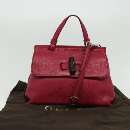Gucci Bamboo Daily Top Handle Bag Leather, PINK, LEATHER, Handbag