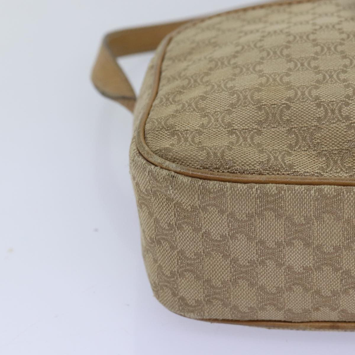 Celine Macadam Shoulder Bag Canvas, BEIGE, CANVAS, Shoulder bag