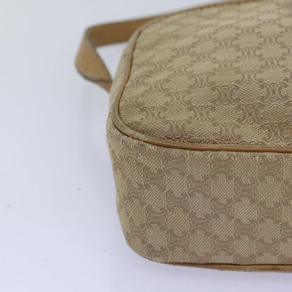 Celine Macadam Shoulder Bag Canvas, BEIGE, CANVAS, Shoulder bag