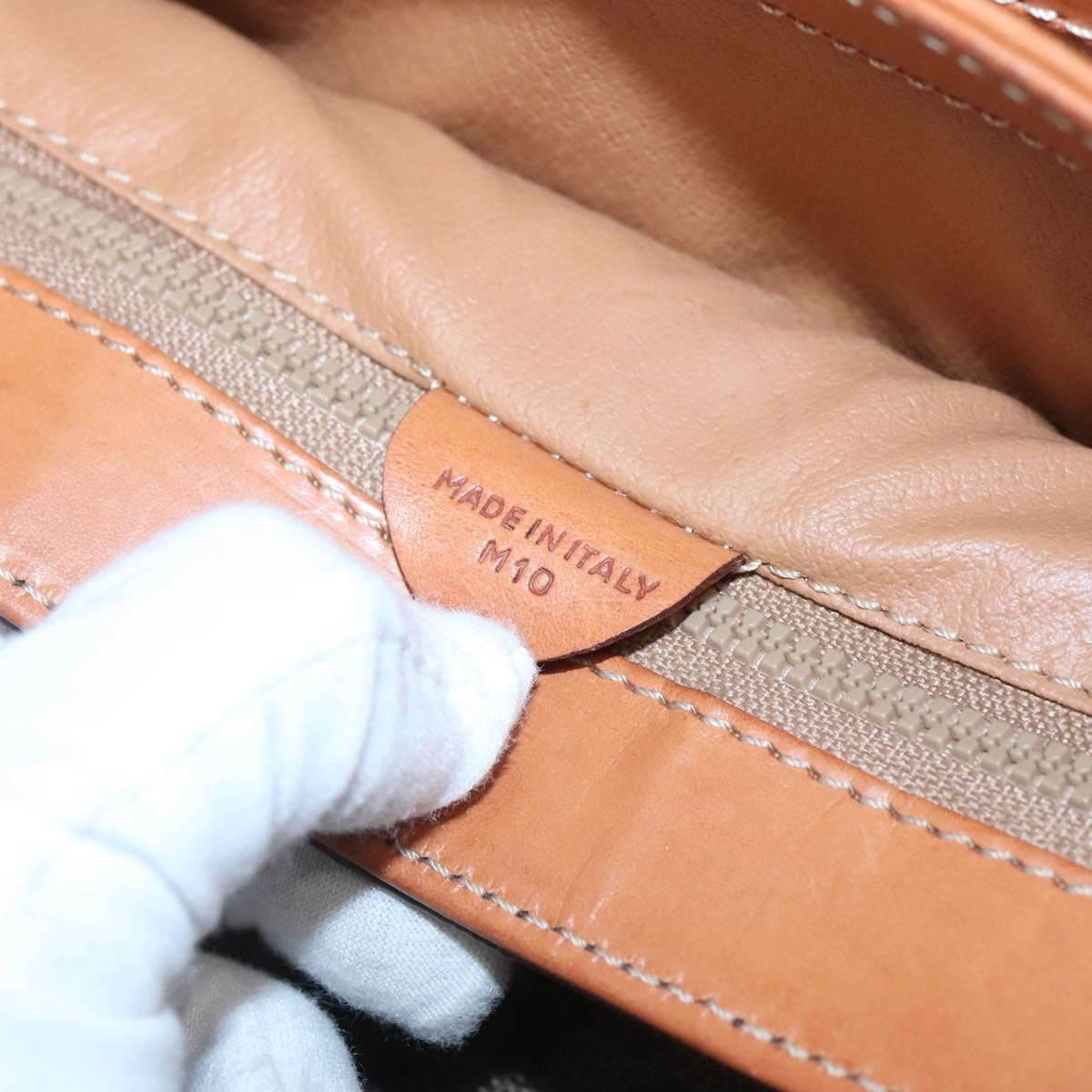 Celine Macadam Handbag Macadam with leather, BROWN, CANVAS, Handbag