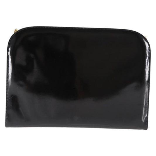 Salvatore Ferragamo Vintage Gancini Chain Shoulder Bag Patent Leather, BLACK, PATENT_LEATHER, Shoulder bag