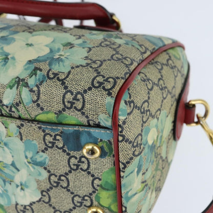Gucci Convertible Boston Bag Blooms Print GG Coated Canvas, BEIGE, CANVAS, Handbag