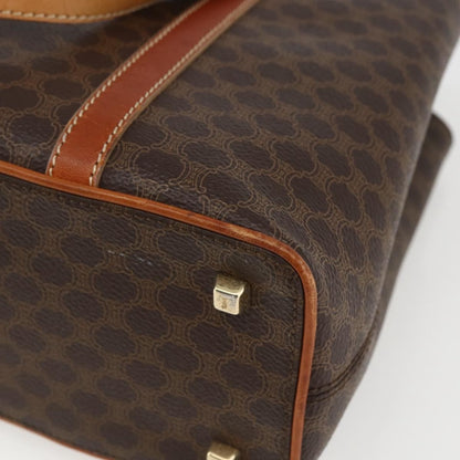 Celine Vintage Macadam Handbag Canvas and Leather, BROWN, CANVAS, Handbag