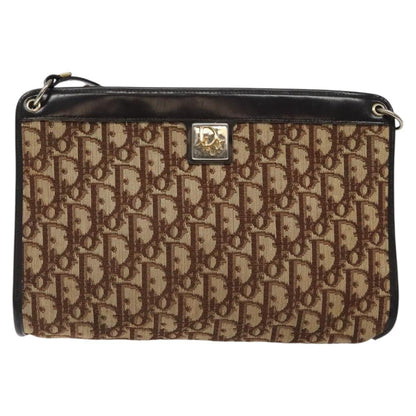 Christian Dior Vintage Trotter Shoulder Bag Canvas, BROWN, CANVAS, Shoulder bag