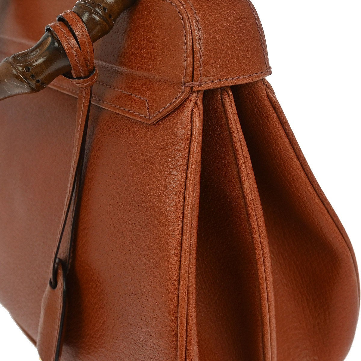 Gucci Lady Lock Bamboo Top Handle Bag Leather, BROWN, LEATHER, Handbag