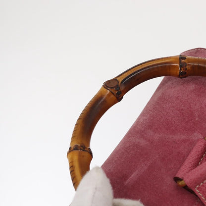 Gucci Vintage Bamboo Backpack Suede, PINK, SUEDE, Backpack