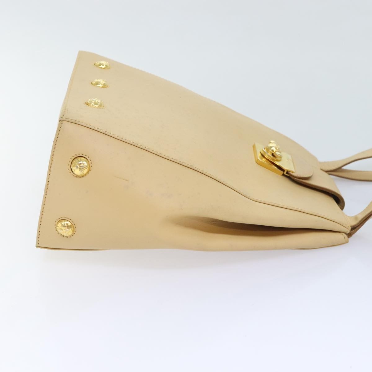 Salvatore Ferragamo Vintage Shoulder Bag Leather, BEIGE, LEATHER, Shoulder bag