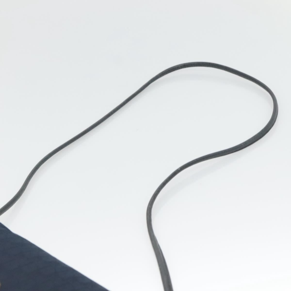 Christian Dior Vintage Trotter Flap Shoulder Bag Canvas, NAVY, CANVAS, Shoulder bag