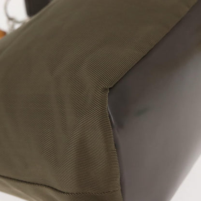 Gucci Vintage Bamboo Handle Bag Nylon, KHAKI, NYLON, Handbag