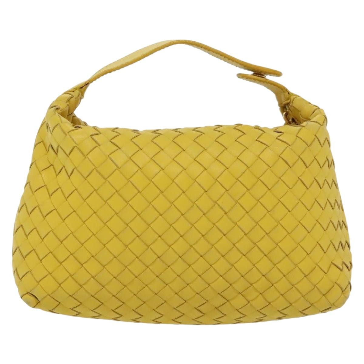 Bottega Veneta Wallace Shoulder Bag Intrecciato Nappa, YELLOW, LEATHER, Clutche & pouche