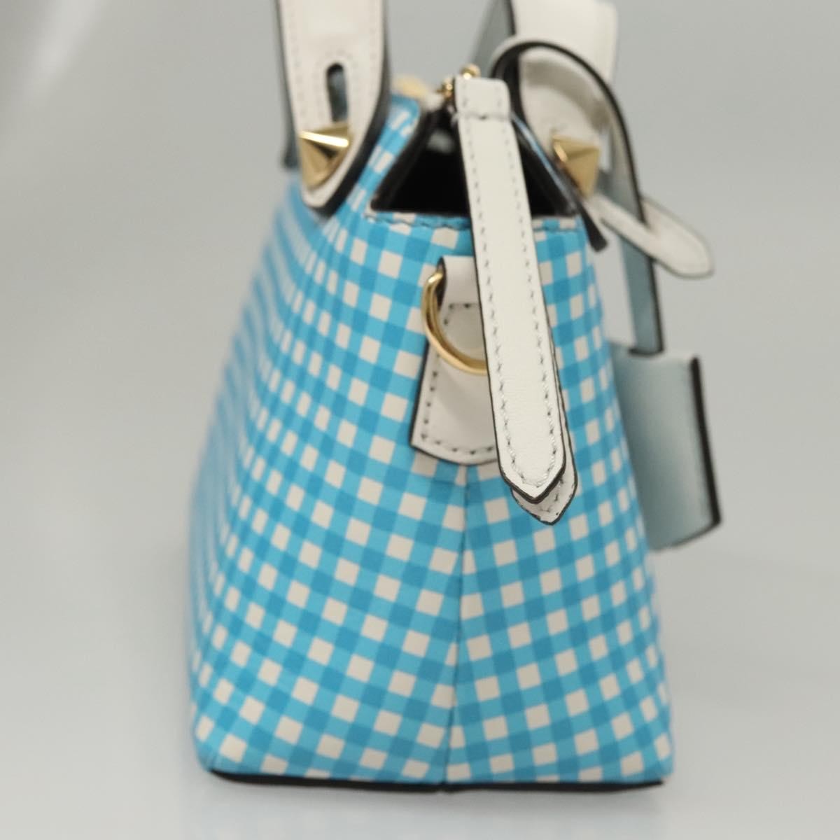 Fendi By The Way Satchel Printed Leather, BLUE, LEATHER, Handbag