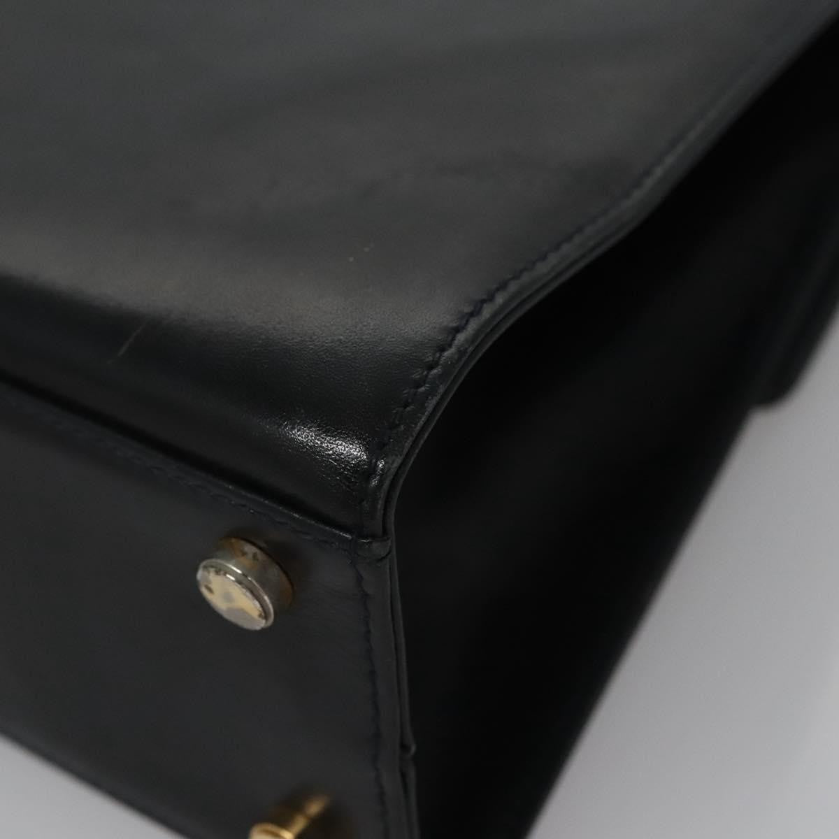 Salvatore Ferragamo Gancini handbag Leather, BLACK, LEATHER, Handbag