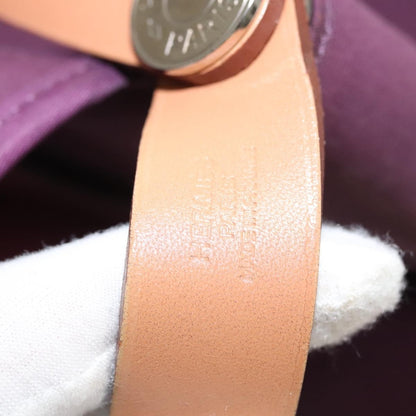 Hermes Cabag Handbag Toile and Leather, PURPLE, CANVAS, Tote bag