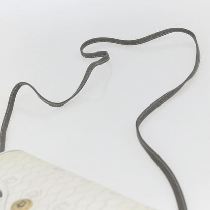 Christian Dior Vintage Honeycomb Flap Crossbody Bag Coated Canvas, WHITE, CANVAS, Shoulder bag