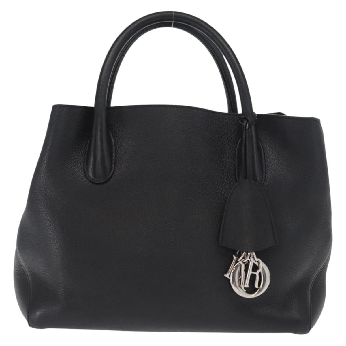 Christian Dior Open Bar Bag Leather, BLACK, LEATHER, Handbag