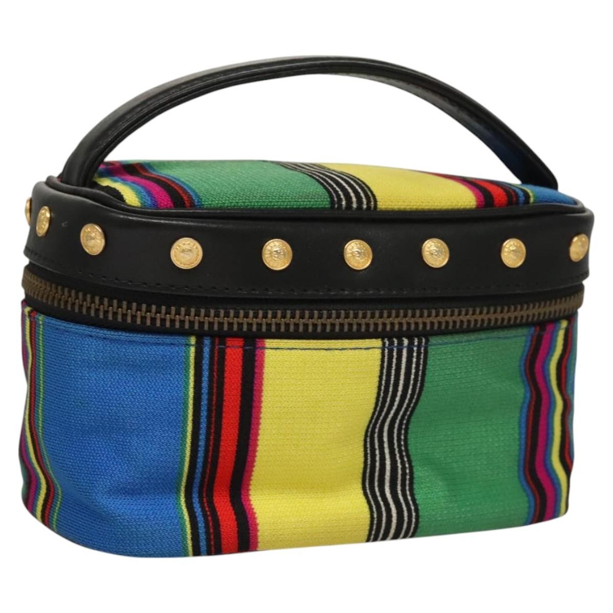 Versace Vanity Hand Bag Canvas and Leather, MULTICOLOUR, CANVAS, Clutche & pouche