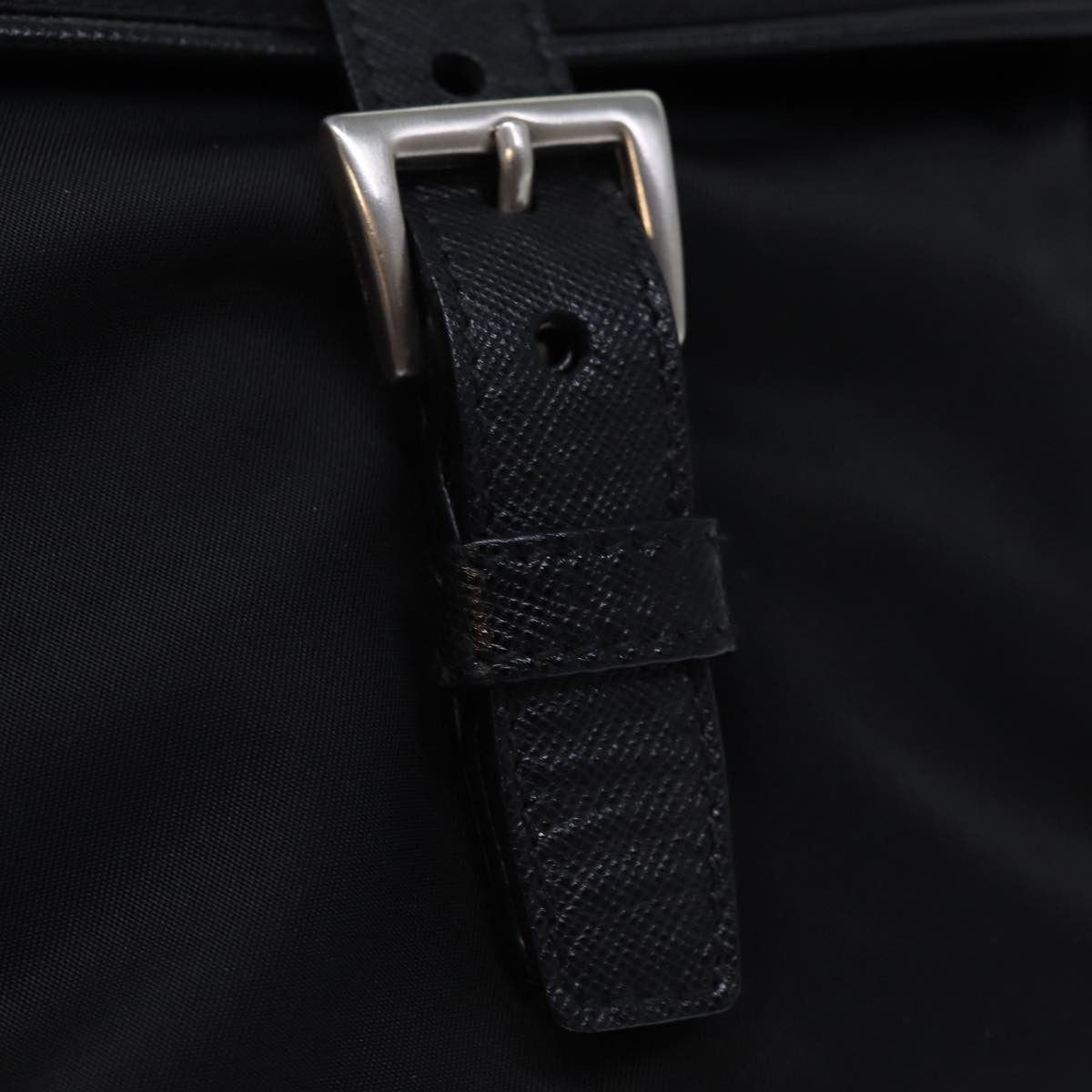 Prada Buckle Messenger Bag Tessuto, BLACK, NYLON, Shoulder bag