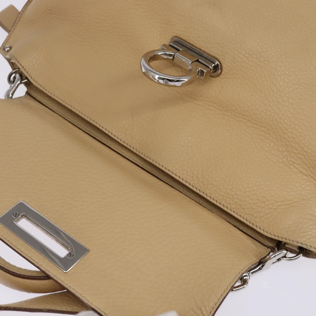Salvatore Ferragamo Sofia Satchel Grainy Leather, BEIGE, LEATHER, Handbag