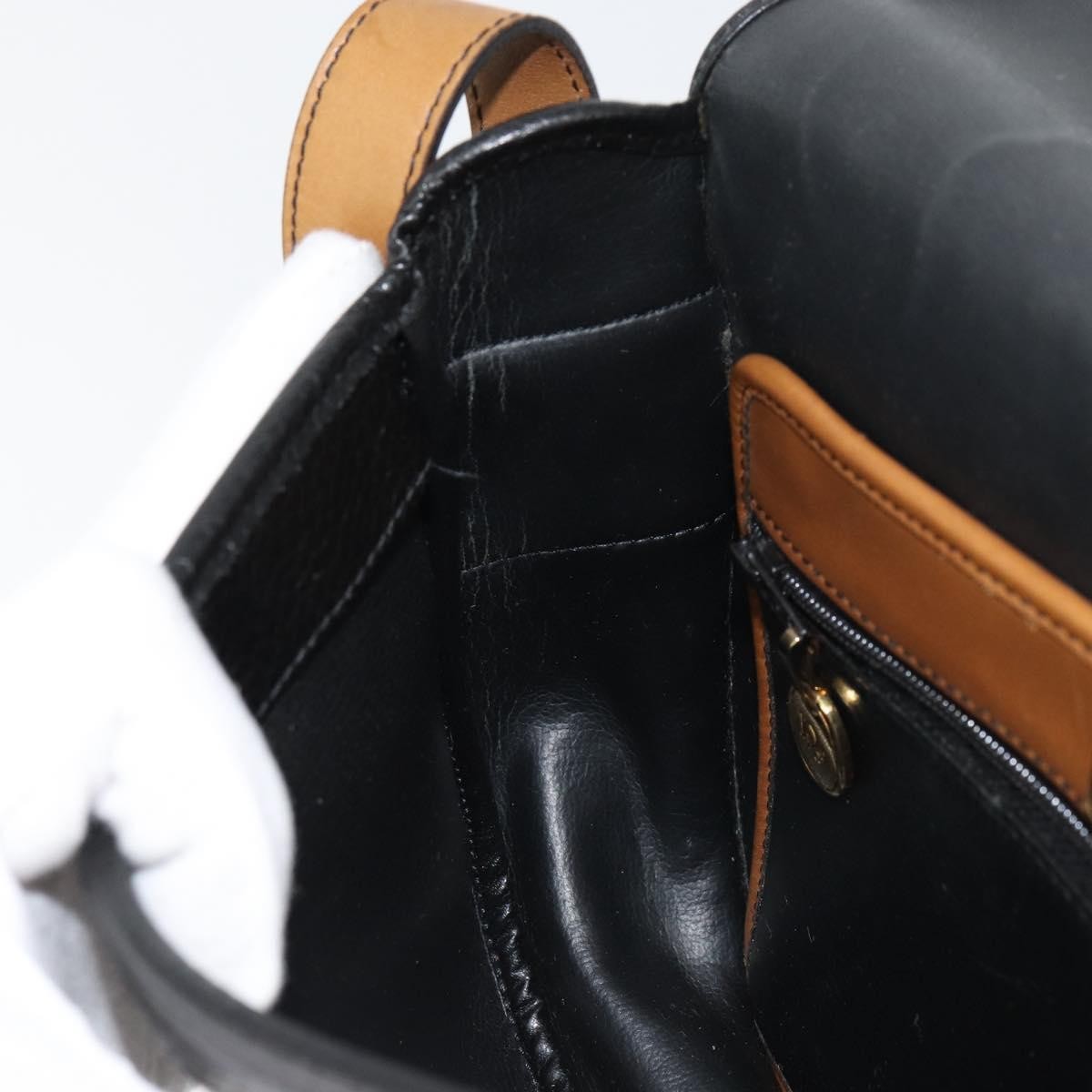 Christian Dior Flap Shoulder Bag Leather, BLACK, LEATHER, Shoulder bag