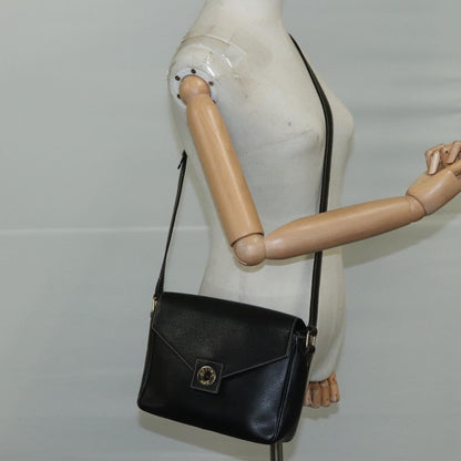 Celine Circle logo Leather, BLACK, LEATHER, Shoulder bag