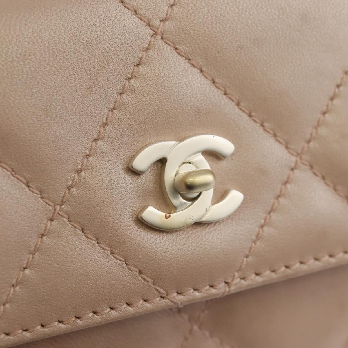 Chanel Ring Flap Bag Quilted Leather, PINK, LEATHER, Clutche & pouche