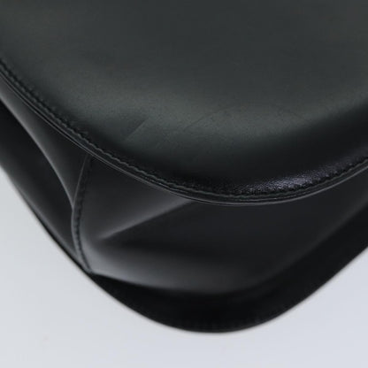 Salvatore Ferragamo Gancini handbag Leather, BLACK, LEATHER, Handbag