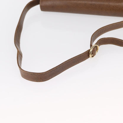 Gucci Vintage Flap Shoulder Bag Leather, BROWN, LEATHER, Shoulder bag