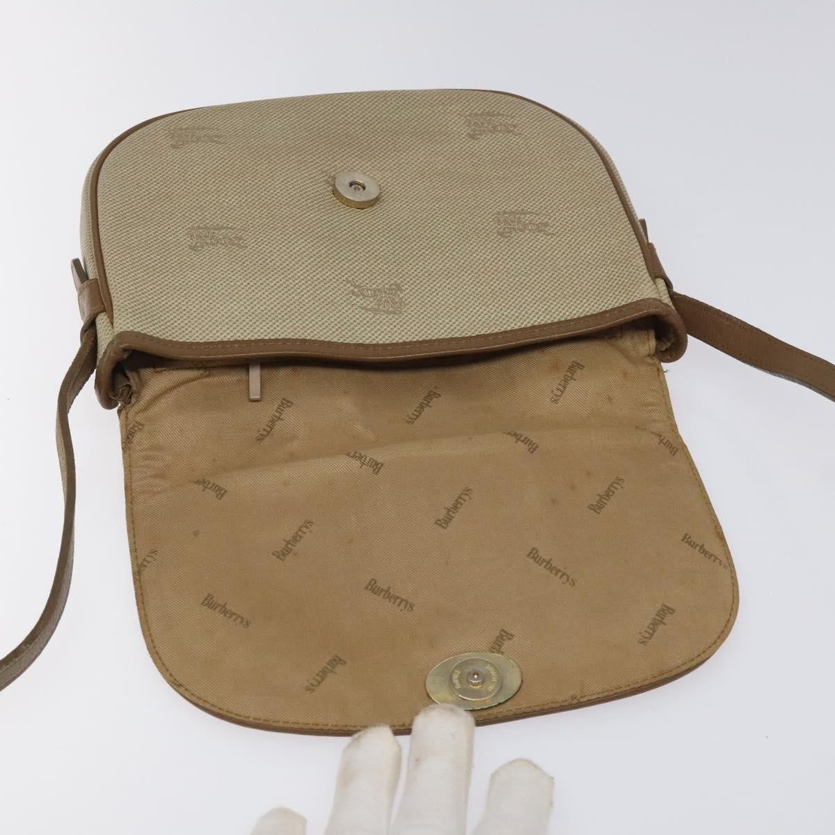Burberry Vintage Shoulder Bag Canvas, BEIGE, CANVAS, Shoulder bag