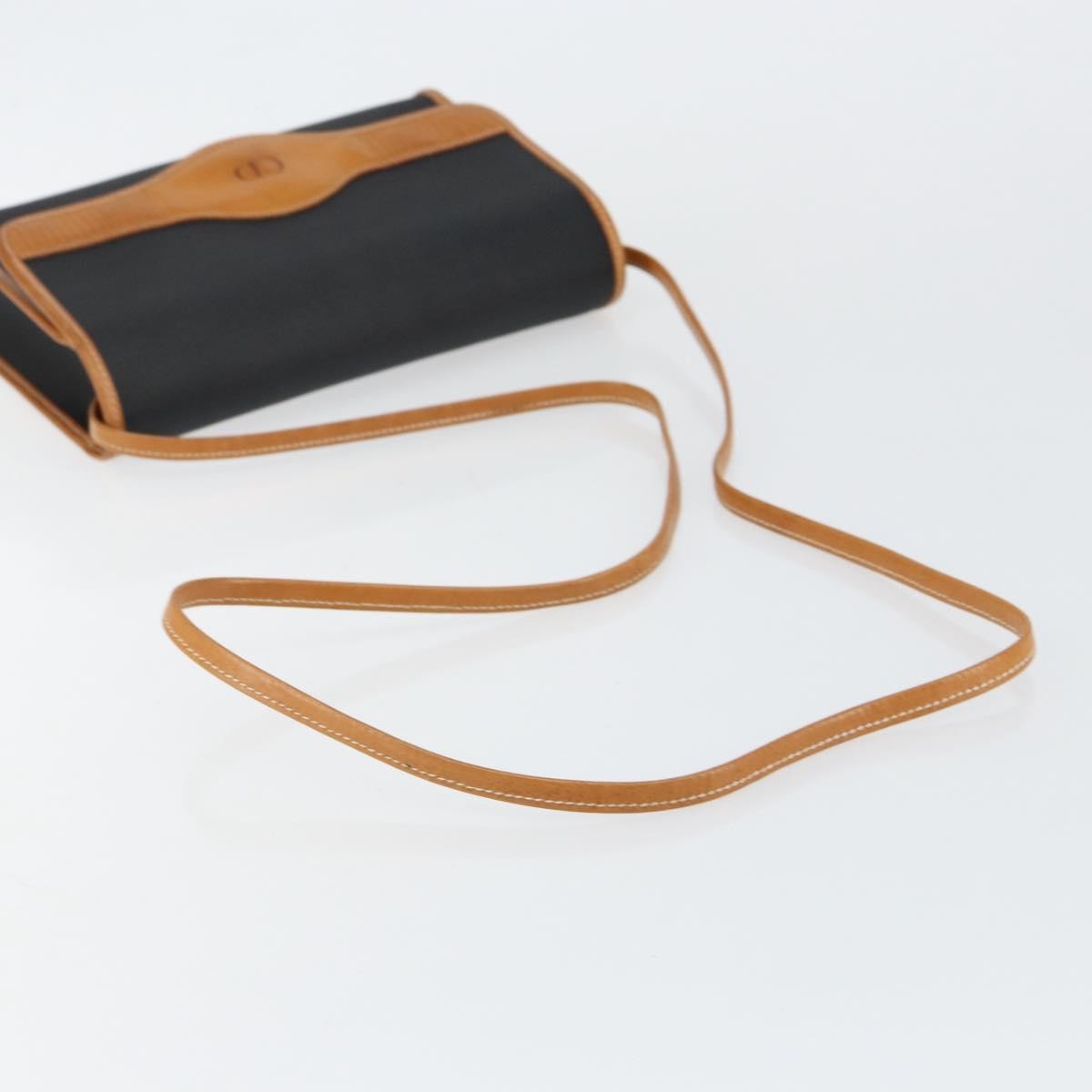 Christian Dior Vintage CD Logo Shoulder Bag Leather, BLACK, LEATHER, Shoulder bag