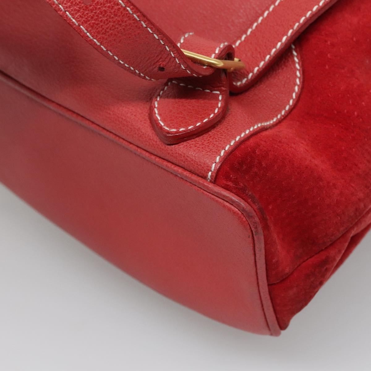 Gucci Bamboo Tassel Backpack Suede, RED, SUEDE, Backpack